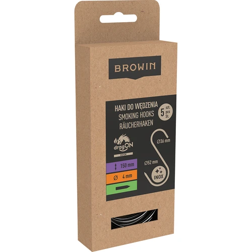 Rūkymo kabliai - S, aštrūs, 4 mm x 150 mm 5 vnt. - 3