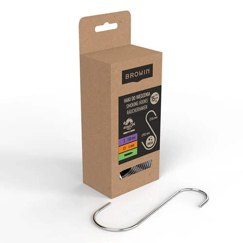 Rūkymo kabliai – S formos, aštriais galais, 4 mm x 150 mm, 15 vnt. - 2