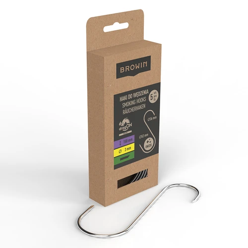 Rūkymo kabliai – S formos, pjauti 45° kampu, 3 mm x 150 mm, 5 vnt. - 2