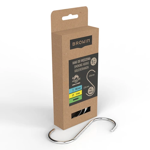 Rūkymo kabliai – S formos, su aštriais galiukais, 3 mm x 100 mm, 5 vnt. - 2