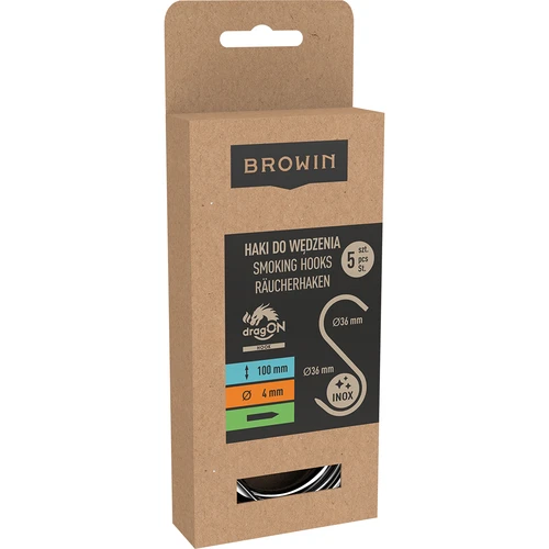 Rūkymo kabliai - S, paaštrinti, 4 mm x 100 mm 5 vnt. - 5