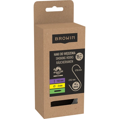 Rūkymo kabliai – S, pagaląsti, 3 mm x 150 mm, 15 vnt. - 3