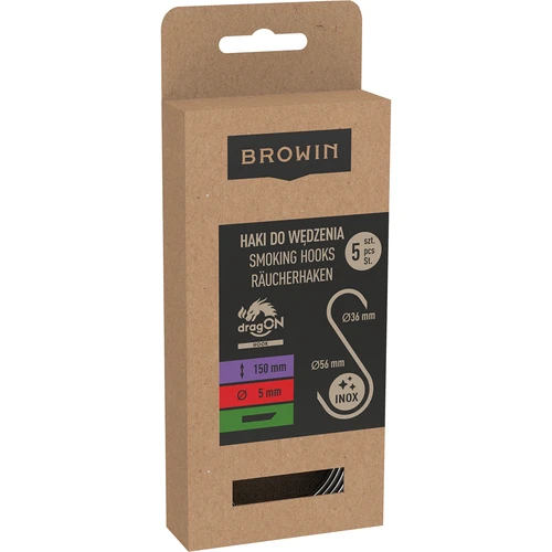 Rūkymo kabliai - S, pjauti 45° 5mm x 150mm 5 vnt. - 3