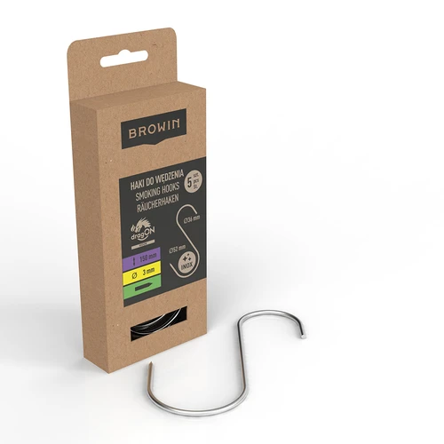 Rūkymo kabliai – S, su paaštrintu galu, 3 mm x 150 mm, 5 vnt. - 2