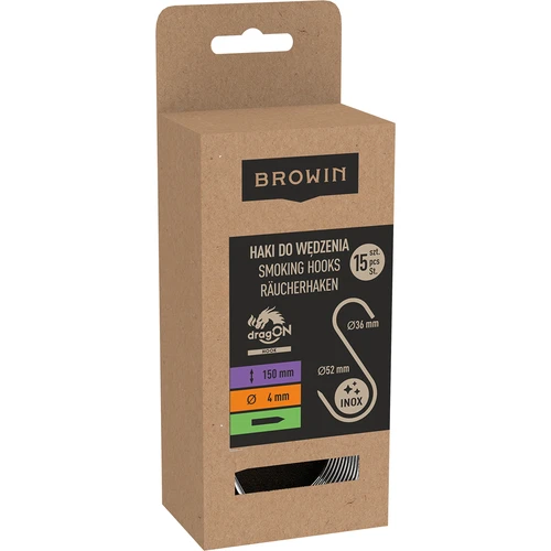 Rūkymo kabliai - S tipo, paaštrinti 4mm x 150mm 15 vnt. - 3