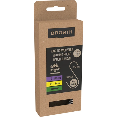 Rūkymo kabliukai - S, nupjauti 45° kampu, 3 mm x 150 mm, 5 vnt. - 3