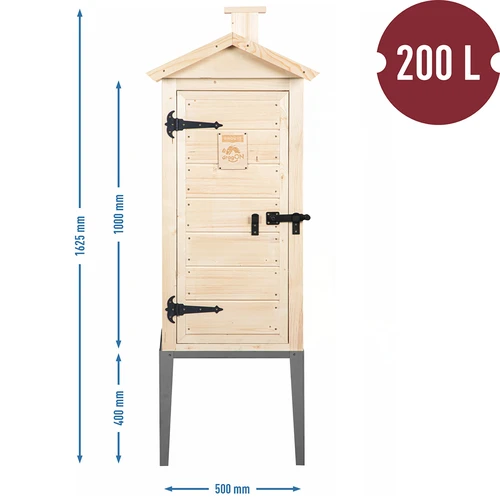 Rūkymo kamera iš eglės medienos, 200 l, su nerūdijančio plieno pagrindu - 3