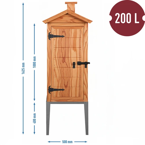 Rūkymo kamera iš maumedžio, 200 l, su nerūdijančio plieno pagrindu - 3