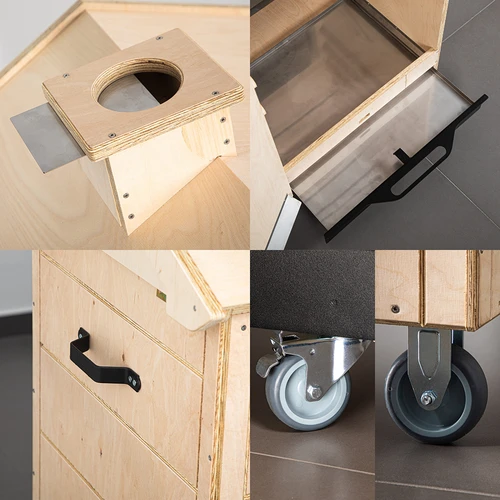 Rūkymo kamera iš sertifikuotos faneros, berėmė, 320 l, su ratukais - 3