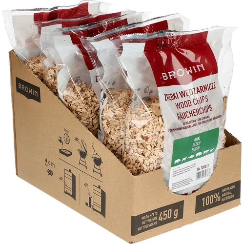 Rūkymo medžio drožlės (100 % buko) 2 kl. - 450 g x5