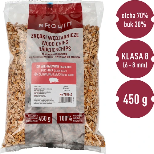 Rūkymui/griliui medžio drožlės 70% alksnis + 30% bukas, 450 g, kl. 8 - 3