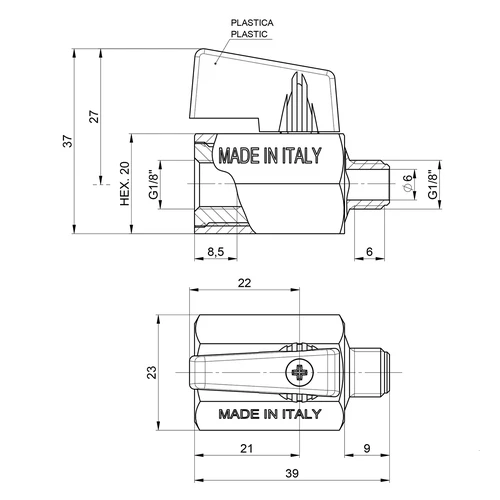 Rutulinis vožtuvas 1/8 colio - 3
