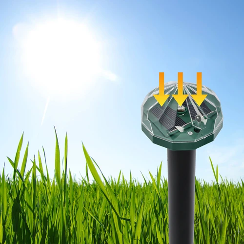 Saulės energija maitinamas kurmių atbaidiklis su LED lempa - 10