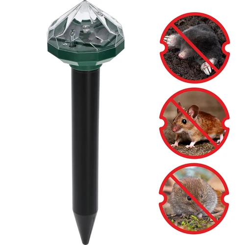 Saulės energija maitinamas kurmių atbaidiklis su LED lempa - 6