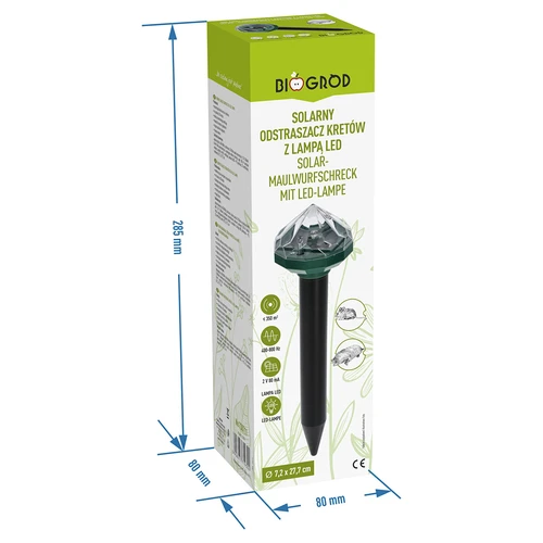 Saulės energija maitinamas kurmių atbaidiklis su LED lempa - 9
