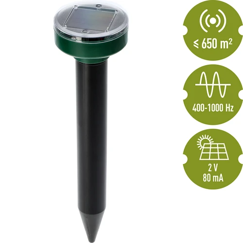 Saulės energija maitinamas kurmių atbaidytuvas – veiksminga, saugi ir humaniška sodo apsauga, 1 vnt. - 7