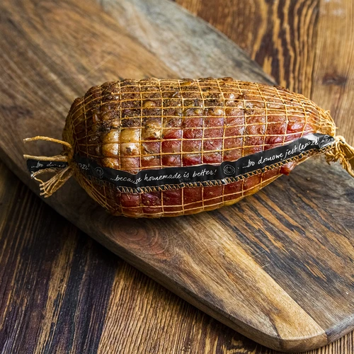Siatka wędliniarska z etykietą, o wymiarach 15 cm x 4 m, z wytrzymałością termiczną 125°C - 4