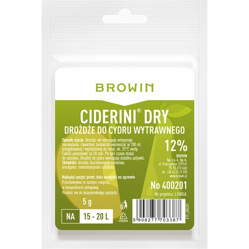 Sidro mielės Ciderini Dry, 5 g