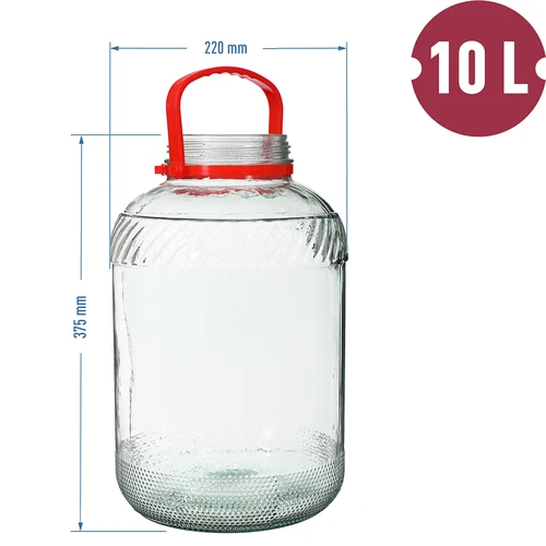 Słoik 10 L z plastikową pokrywą - 6