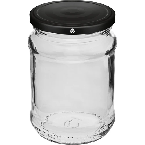 Słoik 250 ml fi 66/4 zakrętka czarna - 6 szt. - 2