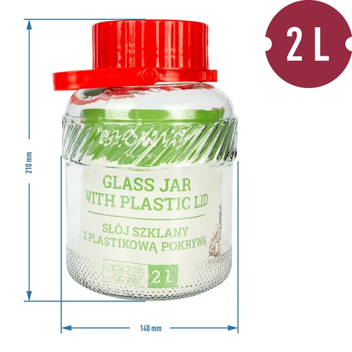 Słoik 2L z zak. plast. - 2