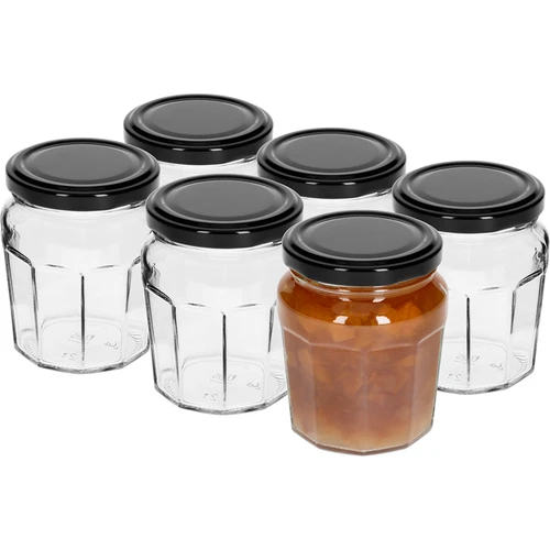 Słoik Konfitura 230ml z zak. czarną fi63/4 - 6szt - 2