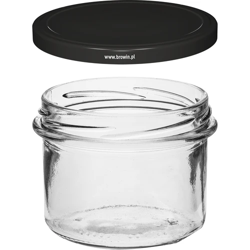 Słoik prosty 235 ml (fi82) z zakrętką czarną 6 szt. - 3
