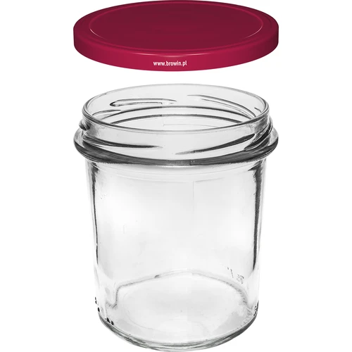 Słoik prosty 350 ml (fi 82) z zakrętką bordo 6 szt. - 3
