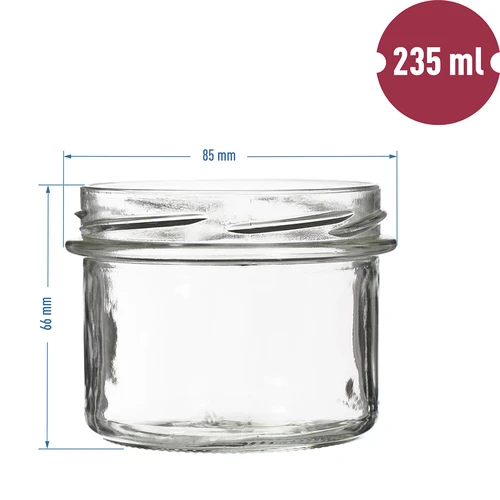 Słoik TO 235 ml z kolorową zakrętką fi82 - 6szt. - 5
