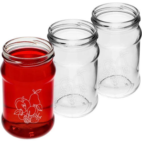 Słoik TO 300ml z nadrukiem -  mix owoców i zakrętką fi66/4 - 3 szt. - 3