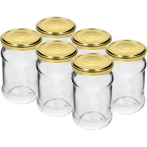 Słoik TO 300ml z nadrukiem - mix owoców i zakrętką fi66/4 - 6 szt. - 2