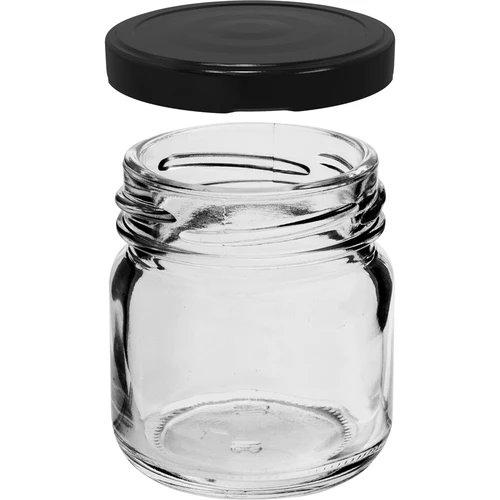 Słoik TO 40 ml z czarną zakrętką fi 43 - 10 szt. - 3