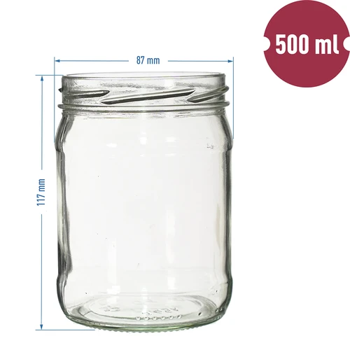 Słoik TO 500 ml fi 82/6 - 8 szt. - 6
