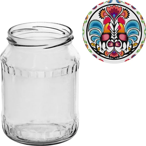 Słoik TO 720 ml z zakrętką kolorową fi 82/6 - 6 szt. - 8