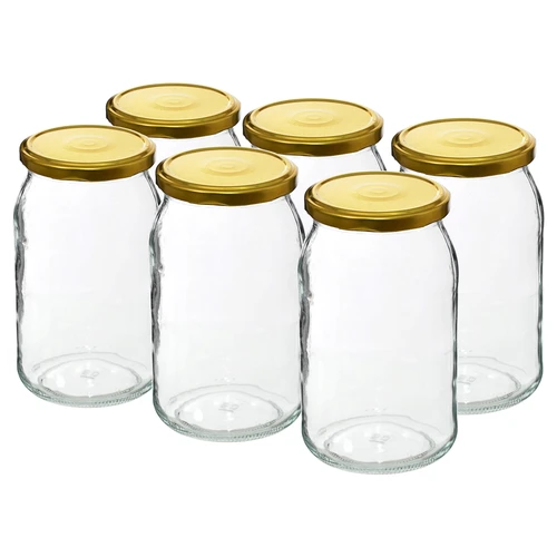 Słoik TO 900 ml z zakrętką złotą fi 82/6 - 6 szt. - 2