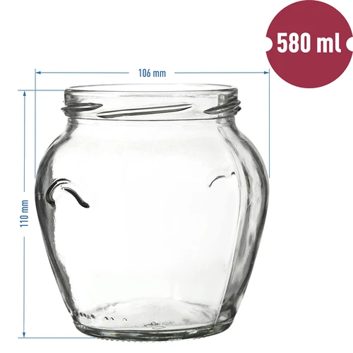 Słoik TO Amfora 580 ml z zakrętką kolorową fi82/6-6szt. - 6