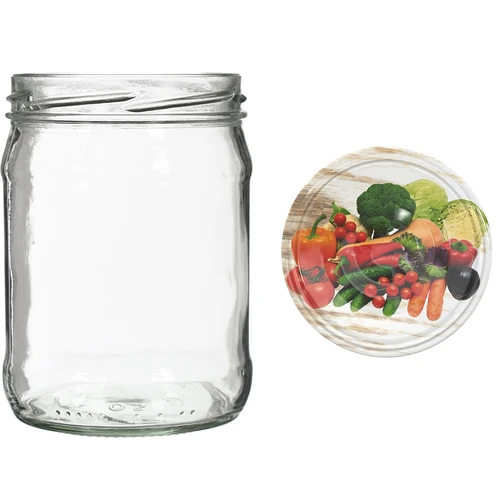 Słoik twist off 500 ml z kolorową zakrętką fi82/6 - 6szt. - 9