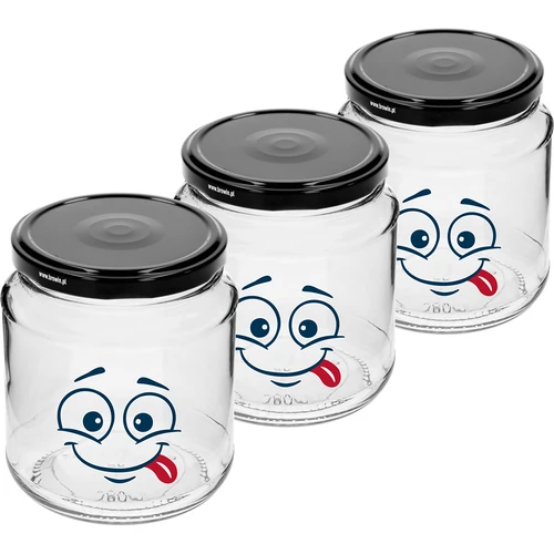 Słoik twist-off 580ml z nadrukiem Buźka i zakrętką fi 82/6 - 3 szt. - 2