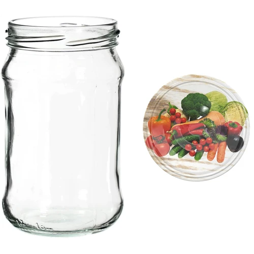 Słoiki 300 ml z kolorową zakrętką fi 66 - 6 szt. - 8