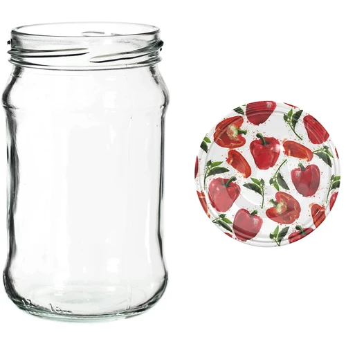 Słoiki 300 ml z kolorową zakrętką fi 66 - 6 szt. - 10