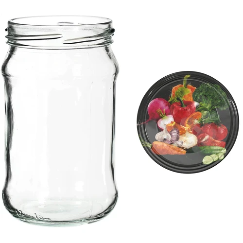 Słoiki 300 ml z kolorową zakrętką fi 66 - 6 szt. - 11