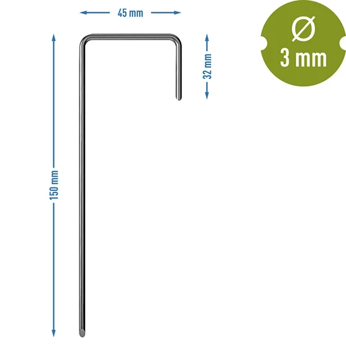 Smeigės agropluoštui, L formos plieninės – 100 vnt. - 7