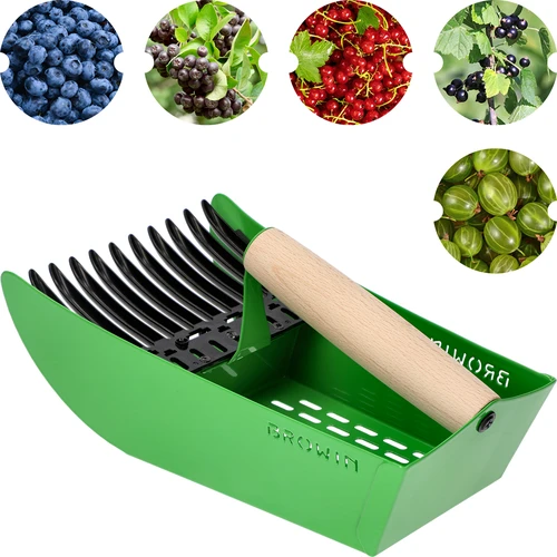 Smulkių vaisių rinktuvas, metalinis, žalias - 2
