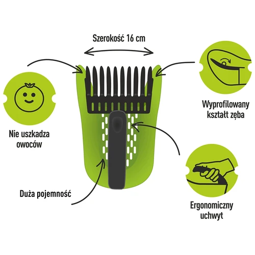 Smulkių vaisių rinktuvas, žalias, iš plastiko - 7