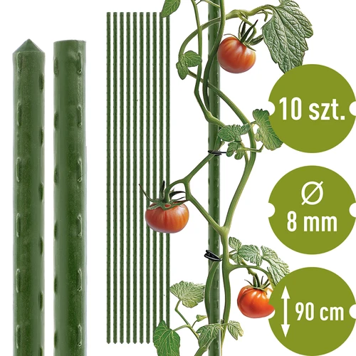 Sodo atraminiai kuolai Bioogród – dengti plieniniai, 0,9 m, Ø 8 mm, 10 vnt.