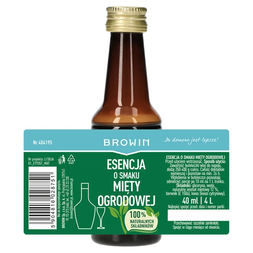 Sodo mėtų skonio esencija, skirta 4 l, 40 ml - 4