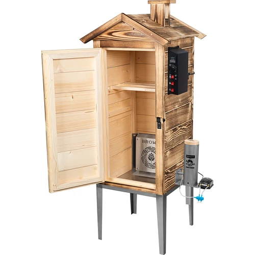Sodo rūkykla 200 L dragON Wood 100E – malkomis kūrenama, su elektriniu kaitinimo moduliu ir valdikliu - 3