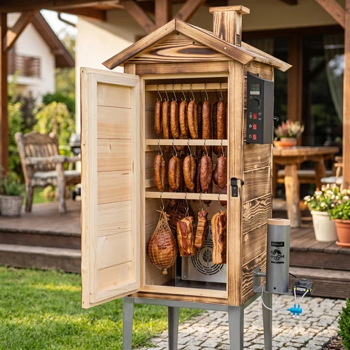 Sodo rūkykla 200 L dragON Wood 100E – malkomis kūrenama, su elektriniu kaitinimo moduliu ir valdikliu - 9