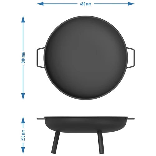 Sodo ugnies dubuo Ø58 cm, apvalus, dubens formos - 9