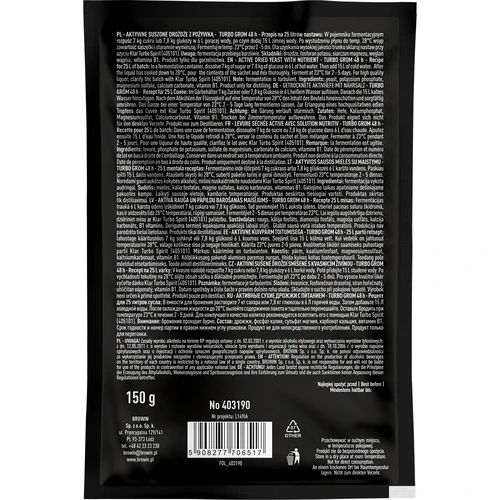 Spiritinės mielės Turbo Grom 48h - 2